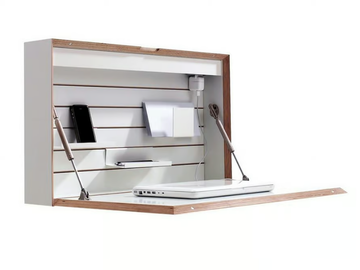 FLATBOX - Wooden secretary desk PC with flap doors by Müller Small Living - view 2